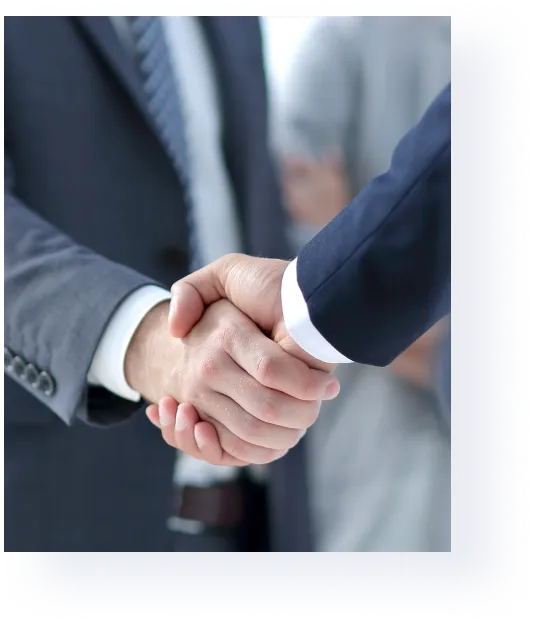 握手を交わす2人のビジネスマン